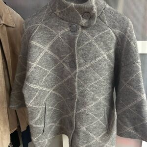 Tahari Gray Knit Coat